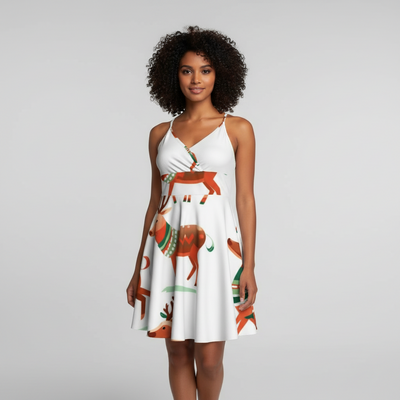 All-Over Print Women‘s Cross Cami Dress