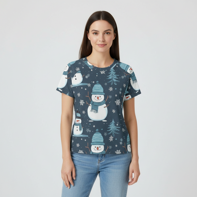 Eco-friendly  All-Over Print Women's cropped Raglan T-shirt With Short Sleeve