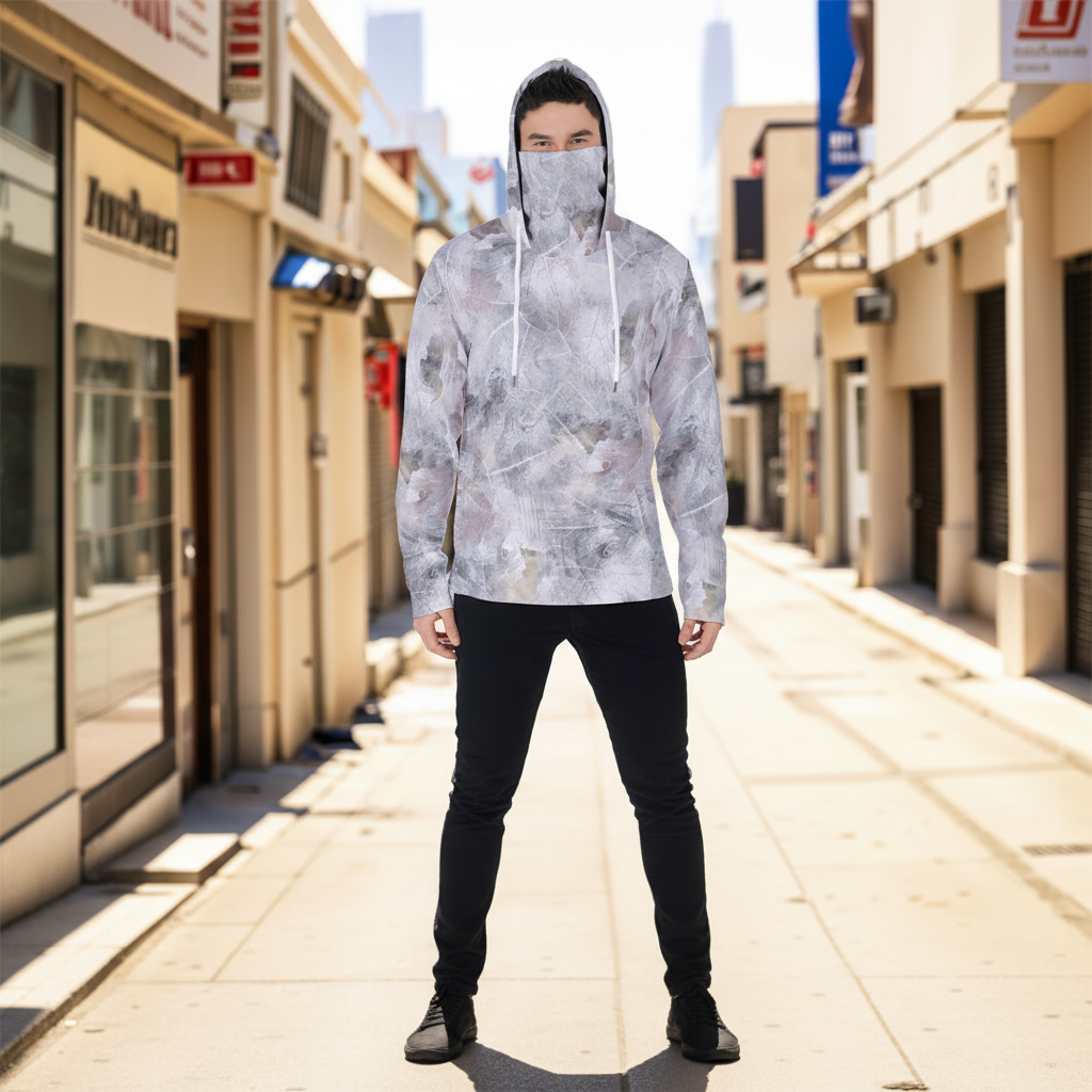 Eco-friendly All-Over Print Men's Masked Hoodie