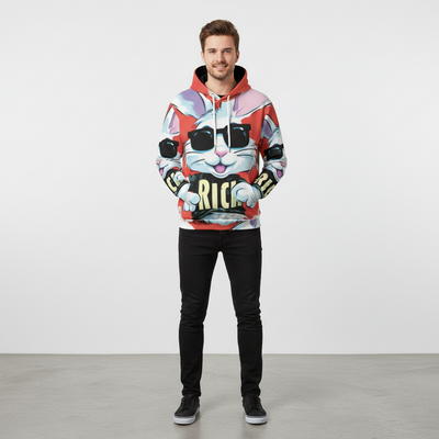 Eco-friendly All-Over Print Men Pullover Hoodie