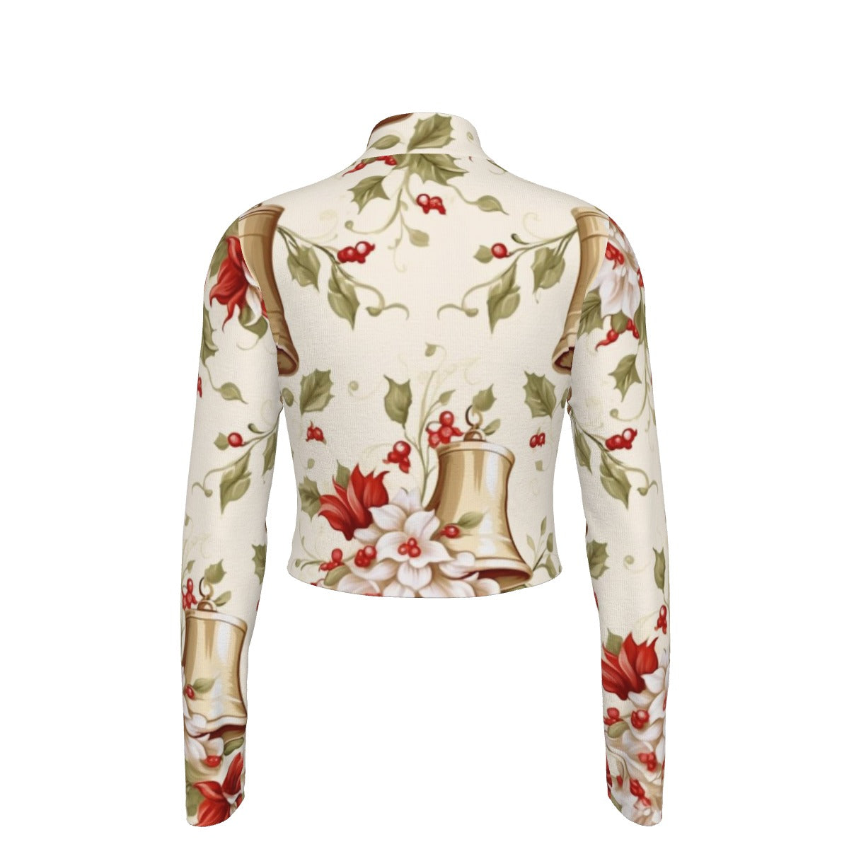 Eco-Friendly All-Over Print Women's Turtleneck T-shirt With Long Sleeve