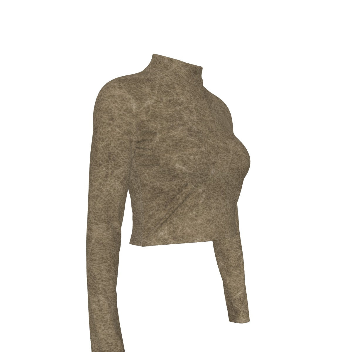 Eco-Friendly All-Over Print Women's Turtleneck T-shirt With Long Sleeve