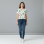 Eco-friendly  All-Over Print Women's cropped Raglan T-shirt With Short Sleeve