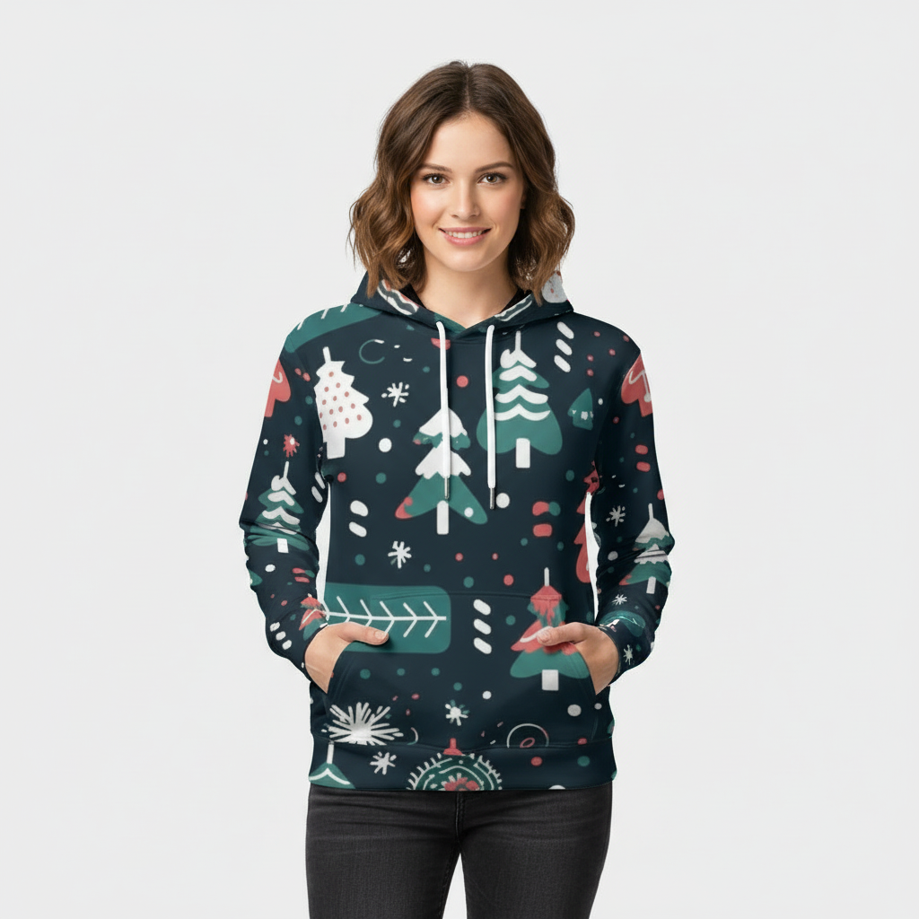 Eco-friendly All-Over Print Pullover Hoodie