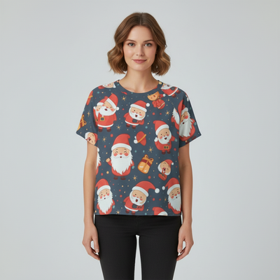 Eco-friendly  All-Over Print Women's cropped Raglan T-shirt With Short Sleeve