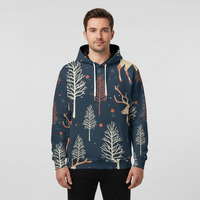 Split Eco-friendly All-Over Print Pullover Hoodie