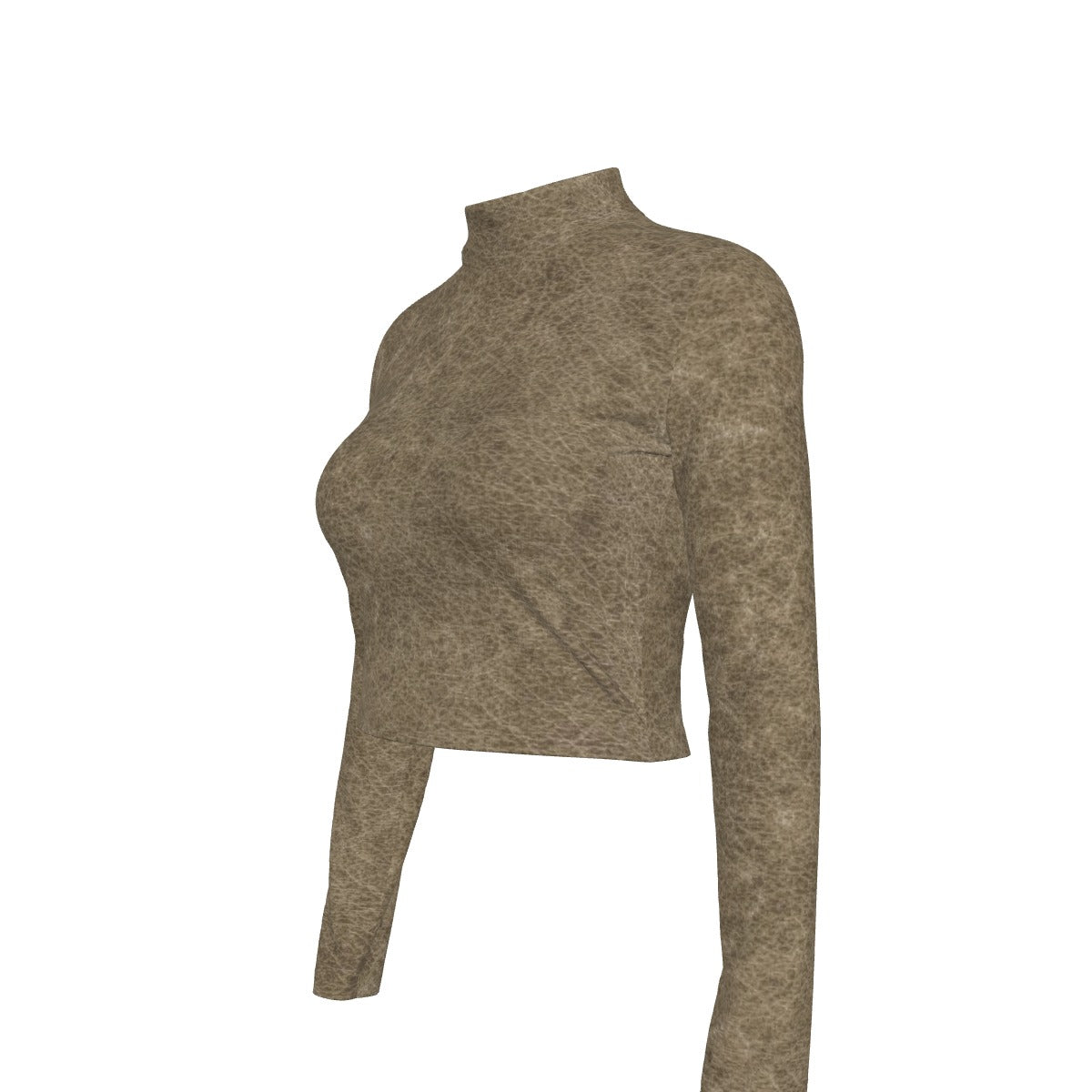 Eco-Friendly All-Over Print Women's Turtleneck T-shirt With Long Sleeve