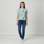 Eco-friendly  All-Over Print Women's cropped Raglan T-shirt With Short Sleeve
