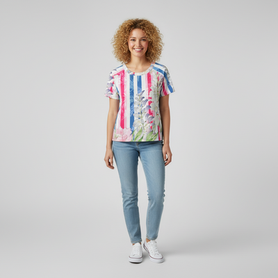 Eco-friendly  All-Over Print Women's cropped Raglan T-shirt With Short Sleeve