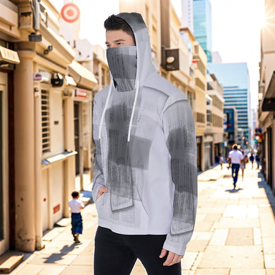 Eco-friendly All-Over Print Men's Masked Hoodie