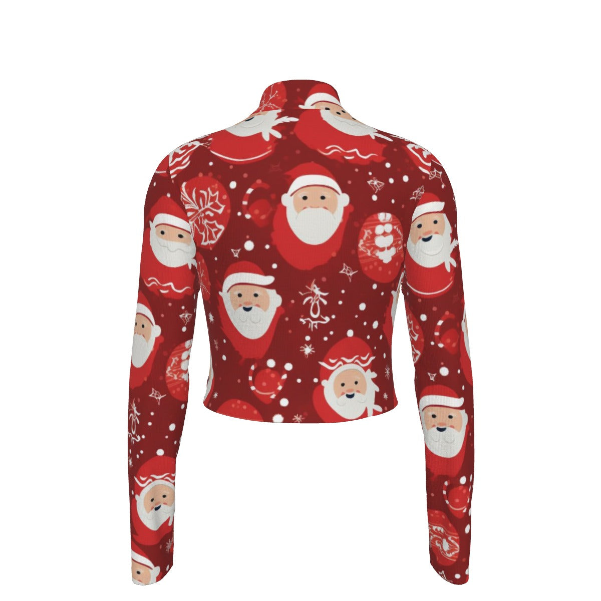 Eco-Friendly All-Over Print Women's Turtleneck T-shirt With Long Sleeve