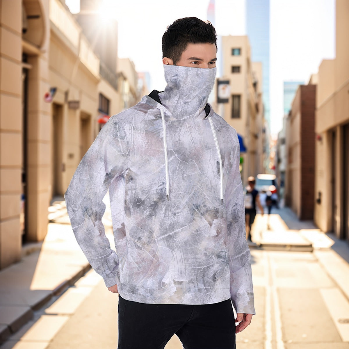 Eco-friendly All-Over Print Men's Masked Hoodie