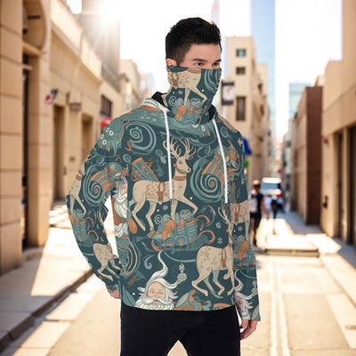 Eco-friendly All-Over Print Men's Masked Hoodie