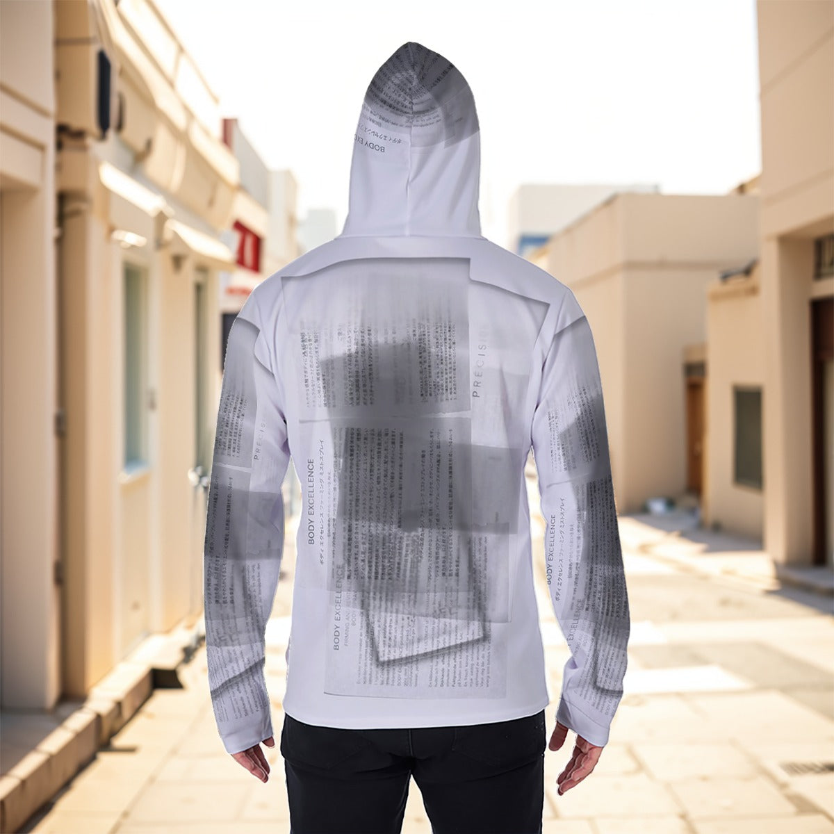 Eco-friendly All-Over Print Men's Masked Hoodie