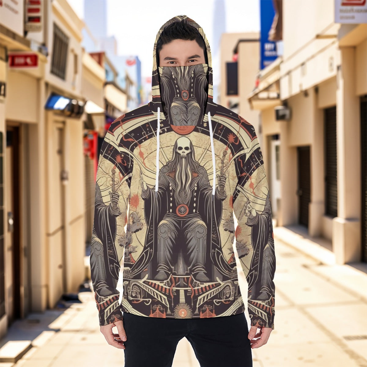 Eco-friendly All-Over Print Men's Masked Hoodie