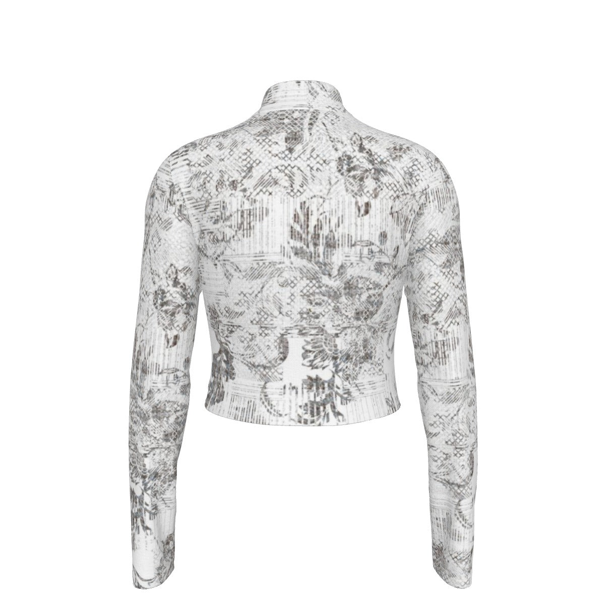 Eco-Friendly All-Over Print Women's Turtleneck T-shirt With Long Sleeve