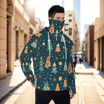 Split Eco-friendly All-Over Print Men's Masked Hoodie