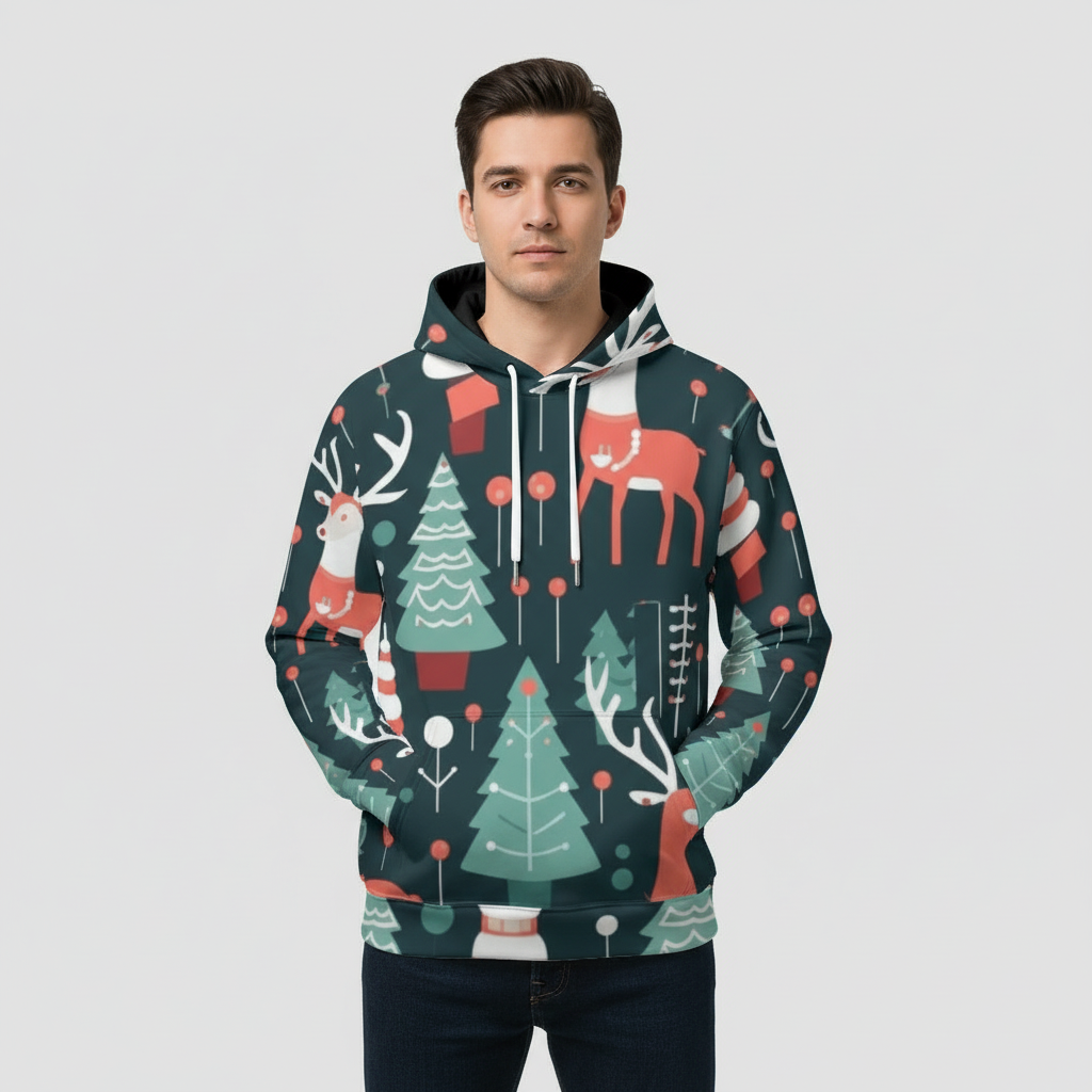Christmas Eco-friendly All-Over Print Unisex Pullover Hoodie