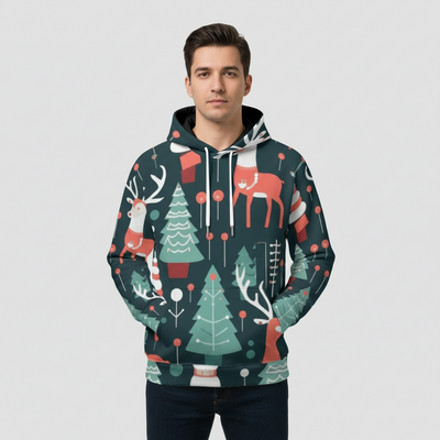 Christmas Eco-friendly All-Over Print Unisex Pullover Hoodie