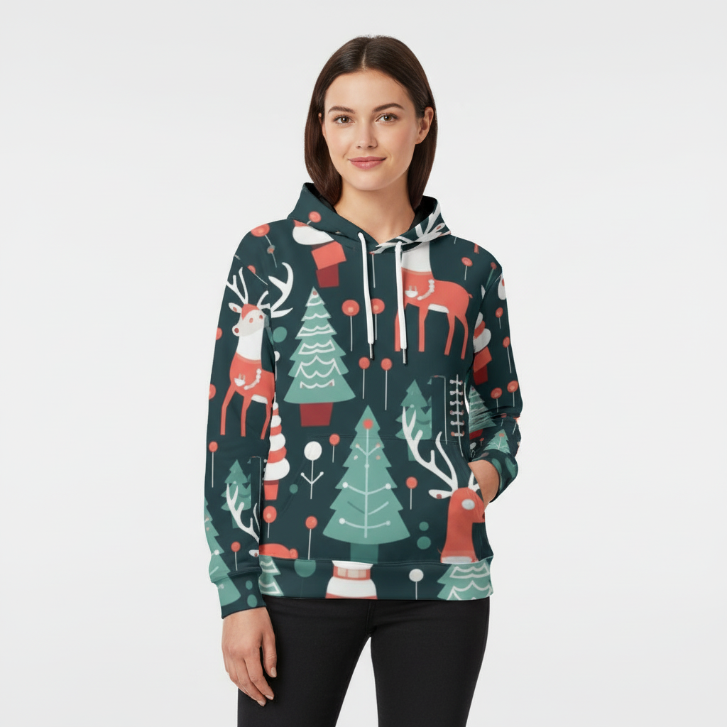 Christmas Eco-friendly All-Over Print Unisex Pullover Hoodie