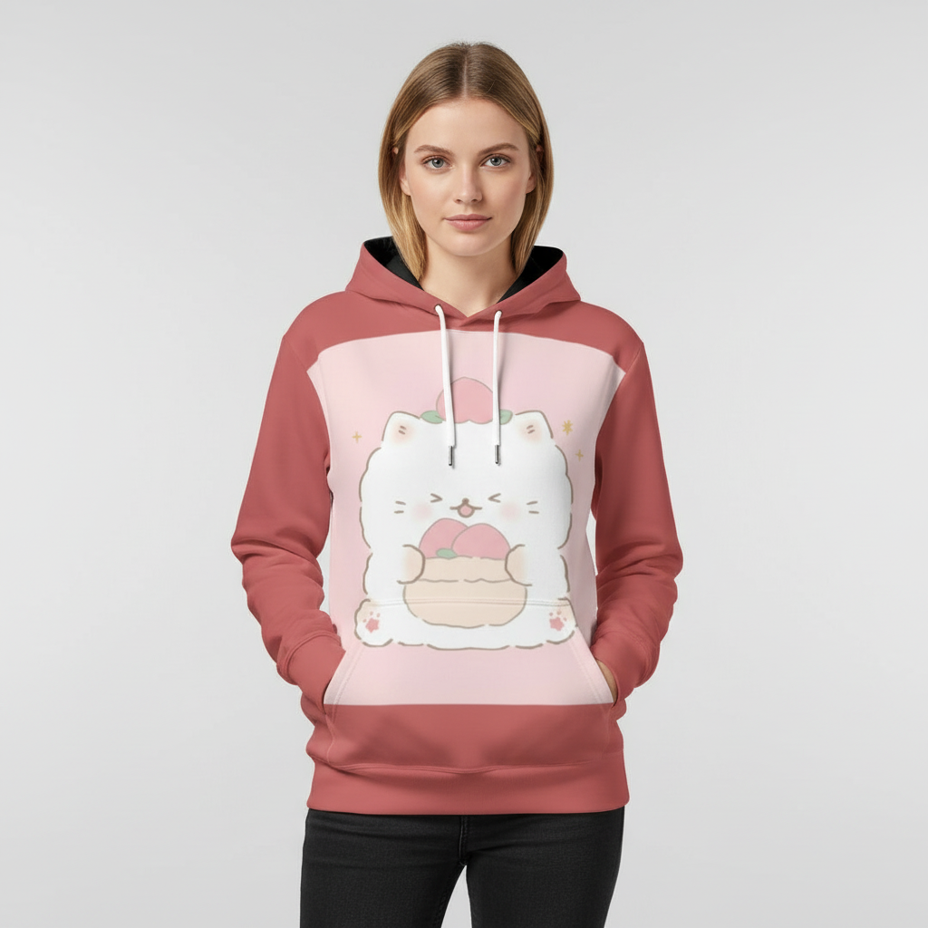 Eco-friendly All-Over Print Women Pullover Hoodie