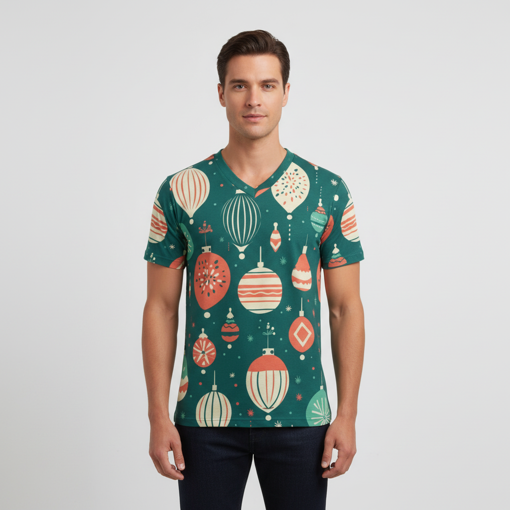 Eco-friendly All-over Print Unisex V-neck T-Shirt