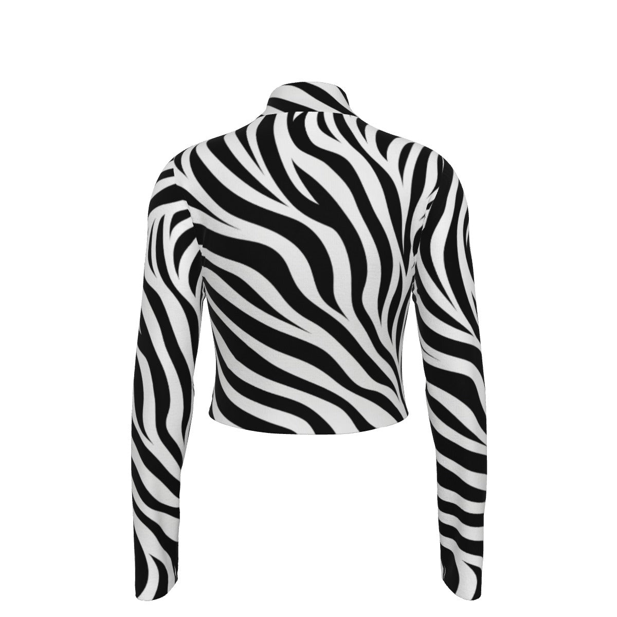 Eco-Friendly All-Over Print Women's Turtleneck T-shirt With Long Sleeve