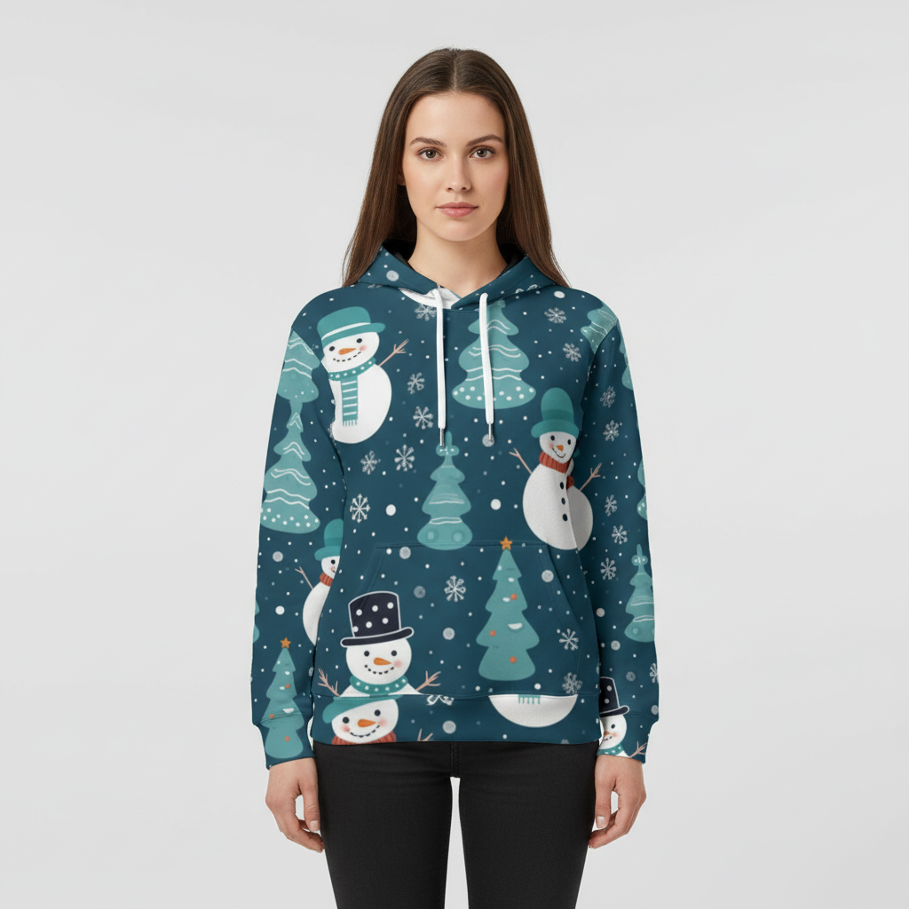 Split Eco-friendly All-Over Print Pullover Hoodie