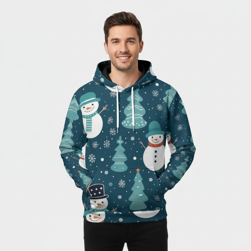 Split Eco-friendly All-Over Print Pullover Hoodie
