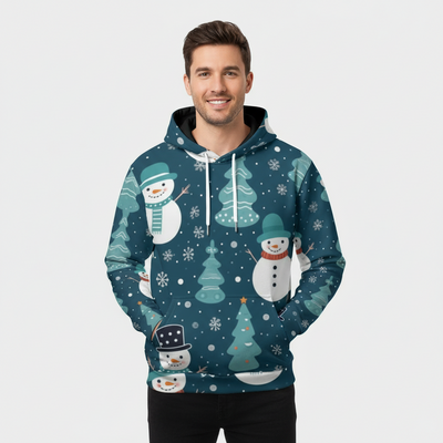 Split Eco-friendly All-Over Print Pullover Hoodie