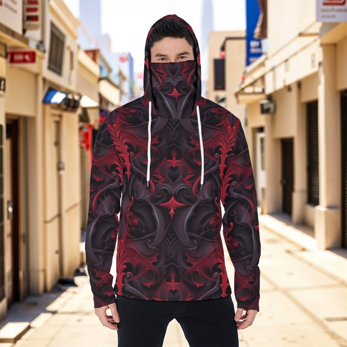 Eco-friendly All-Over Print Men's Masked Hoodie