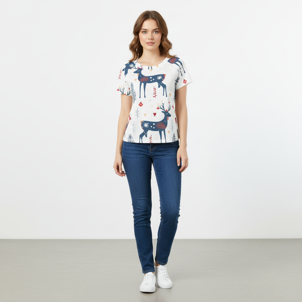 Eco-friendly  All-Over Print Women's cropped Raglan T-shirt With Short Sleeve