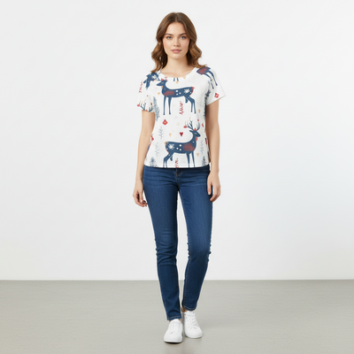 Eco-friendly  All-Over Print Women's cropped Raglan T-shirt With Short Sleeve