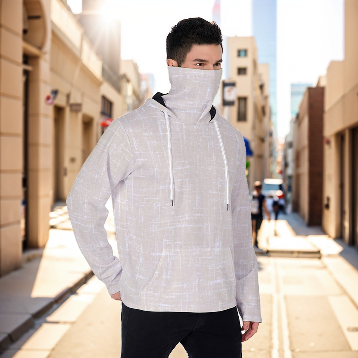 Eco-friendly All-Over Print Men's Masked Hoodie