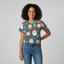Eco-friendly  All-Over Print Women's cropped Raglan T-shirt With Short Sleeve