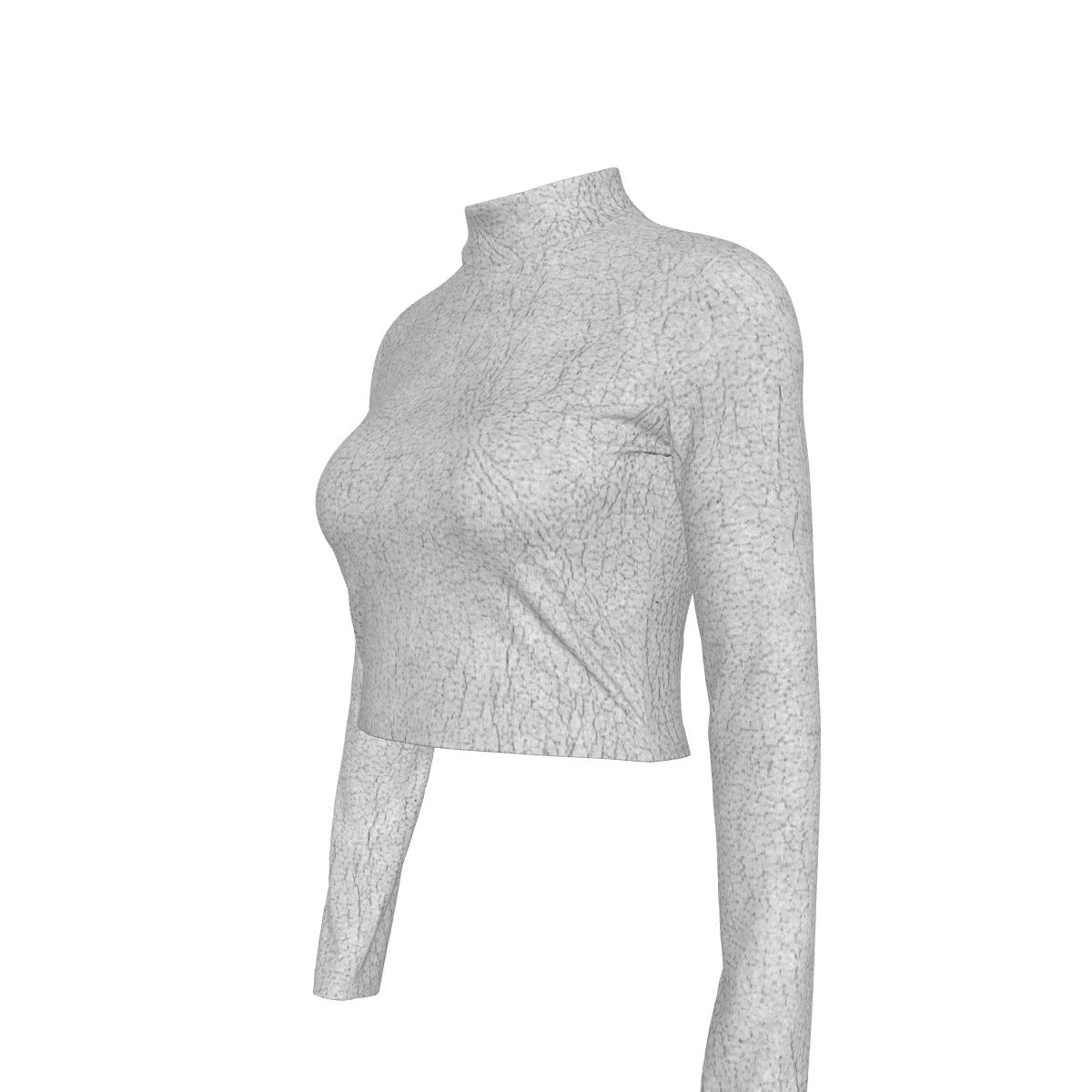 Eco-Friendly All-Over Print Women's Turtleneck T-shirt With Long Sleeve