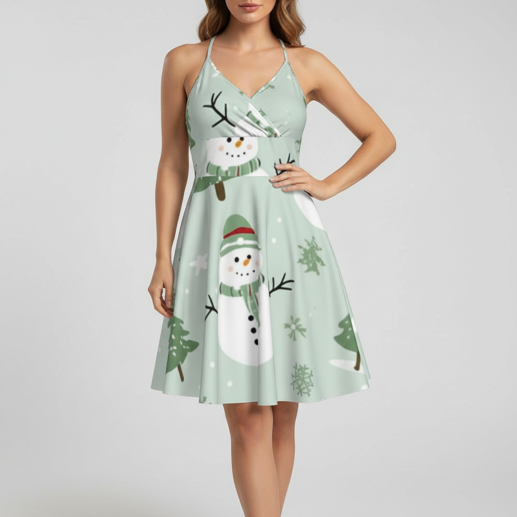 All-Over Print Women‘s Cross Cami Dress