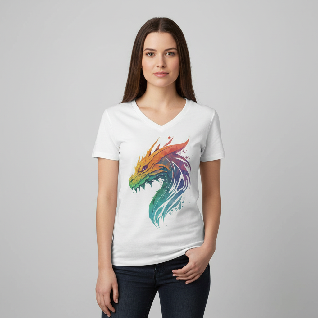 Eco-friendly All-over Print Unisex V-neck T-Shirt