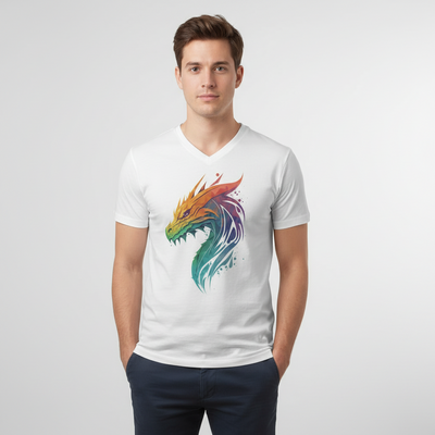 Eco-friendly All-over Print Unisex V-neck T-Shirt