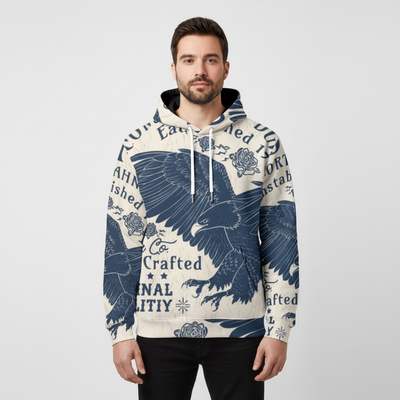 Eco-friendly All-Over Print Men Pullover Hoodie