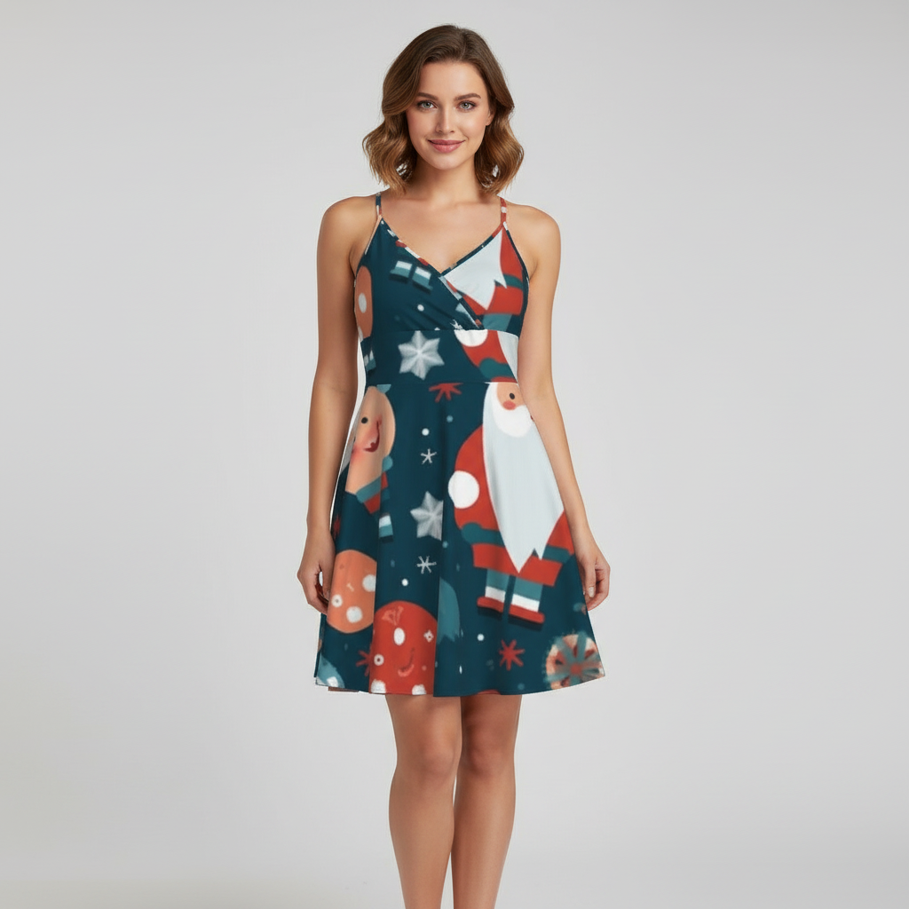 All-Over Print Women‘s Cross Cami Dress