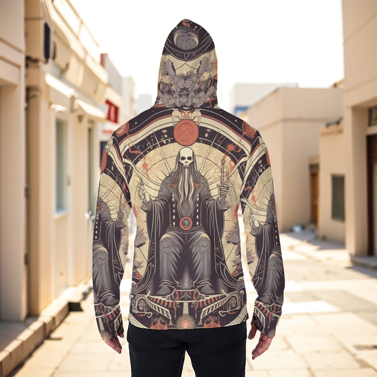 Eco-friendly All-Over Print Men's Masked Hoodie