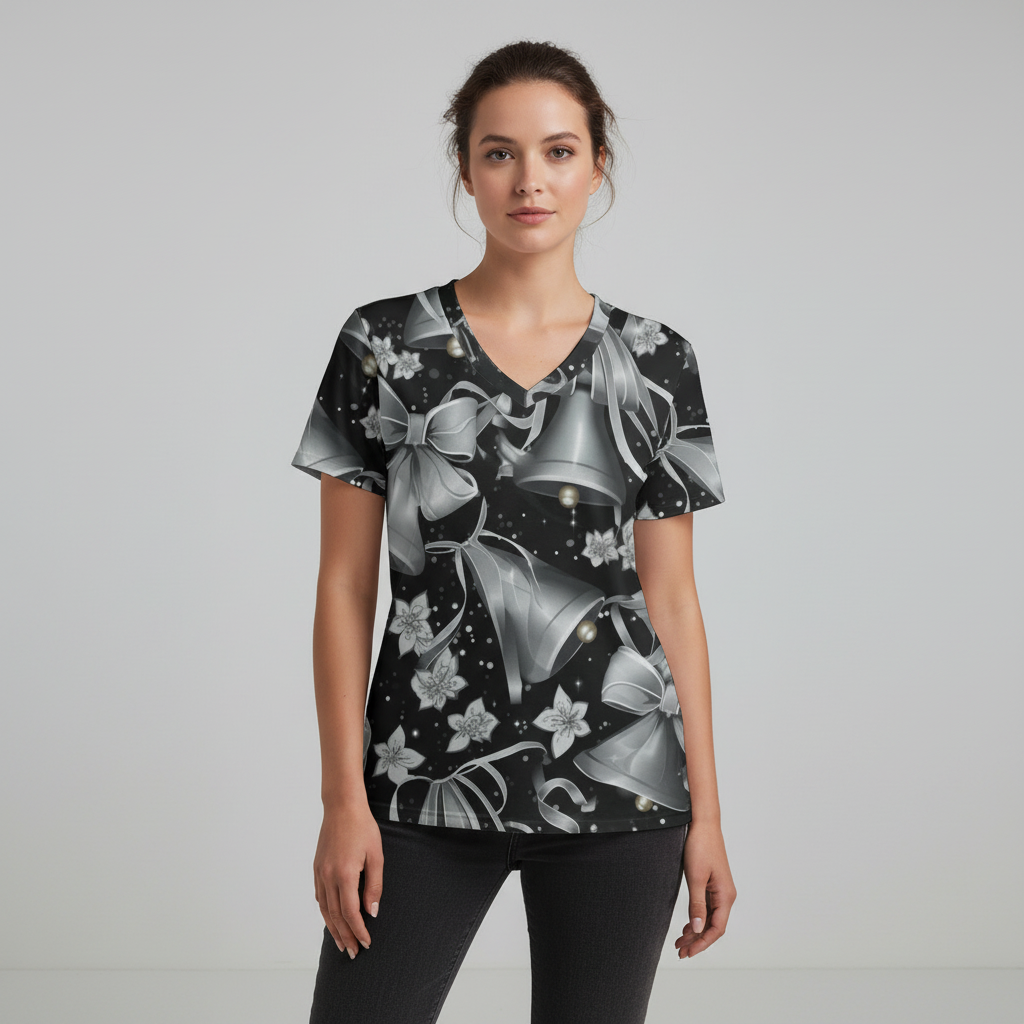 Eco-friendly All-over Print Unisex V-neck T-Shirt