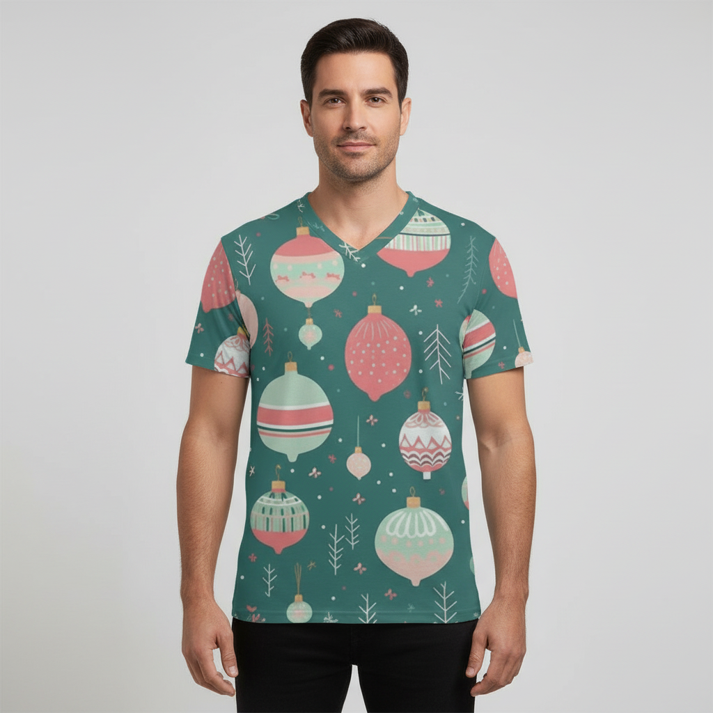 Eco-friendly All-over Print Unisex V-neck T-Shirt