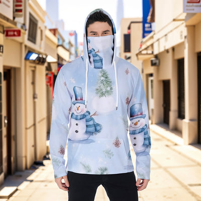 Eco-friendly All-Over Print Men's Masked Hoodie