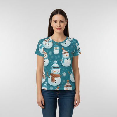Eco-friendly  All-Over Print Women's cropped Raglan T-shirt With Short Sleeve