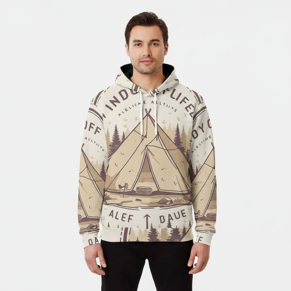 Eco-friendly All-Over Print Men Pullover Hoodie