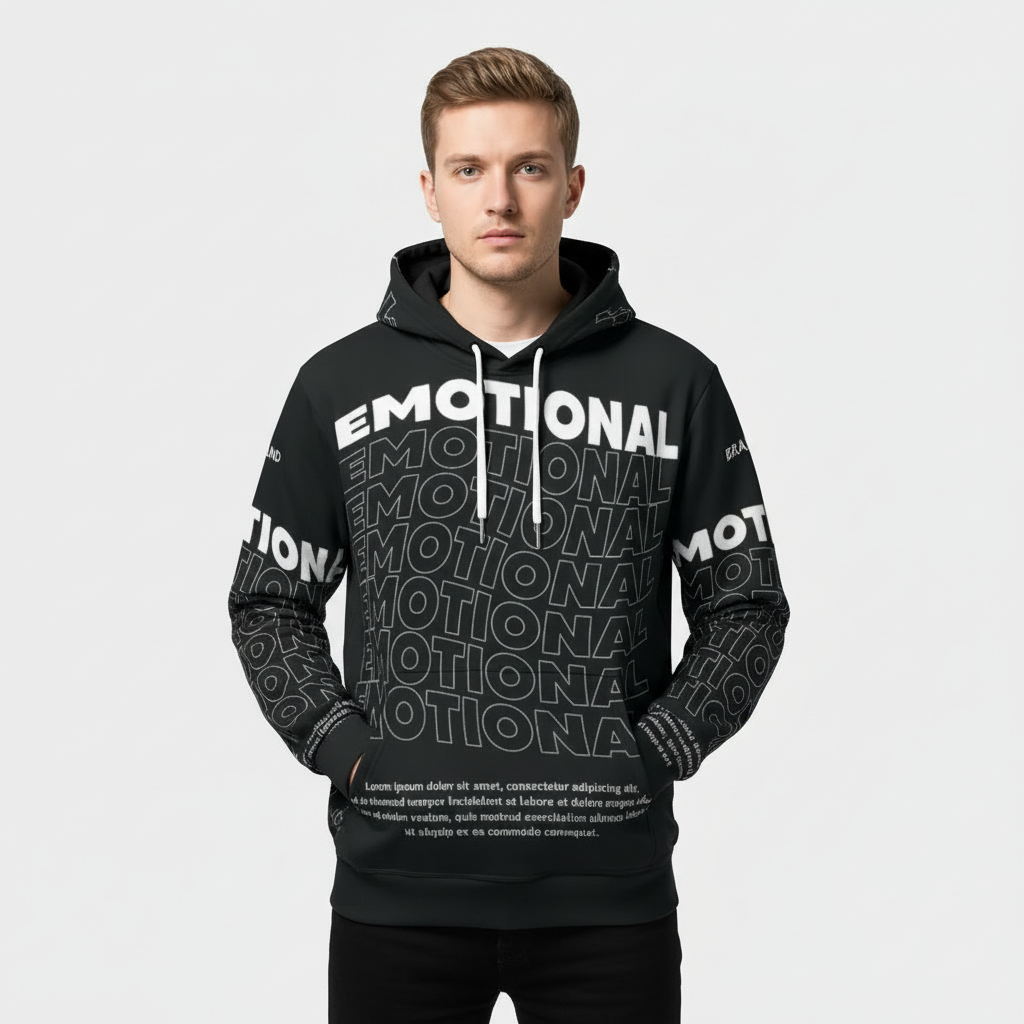 Eco-friendly All-Over Print Men Pullover Hoodie