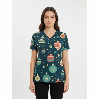 Eco-friendly All-over Print Unisex V-neck T-Shirt