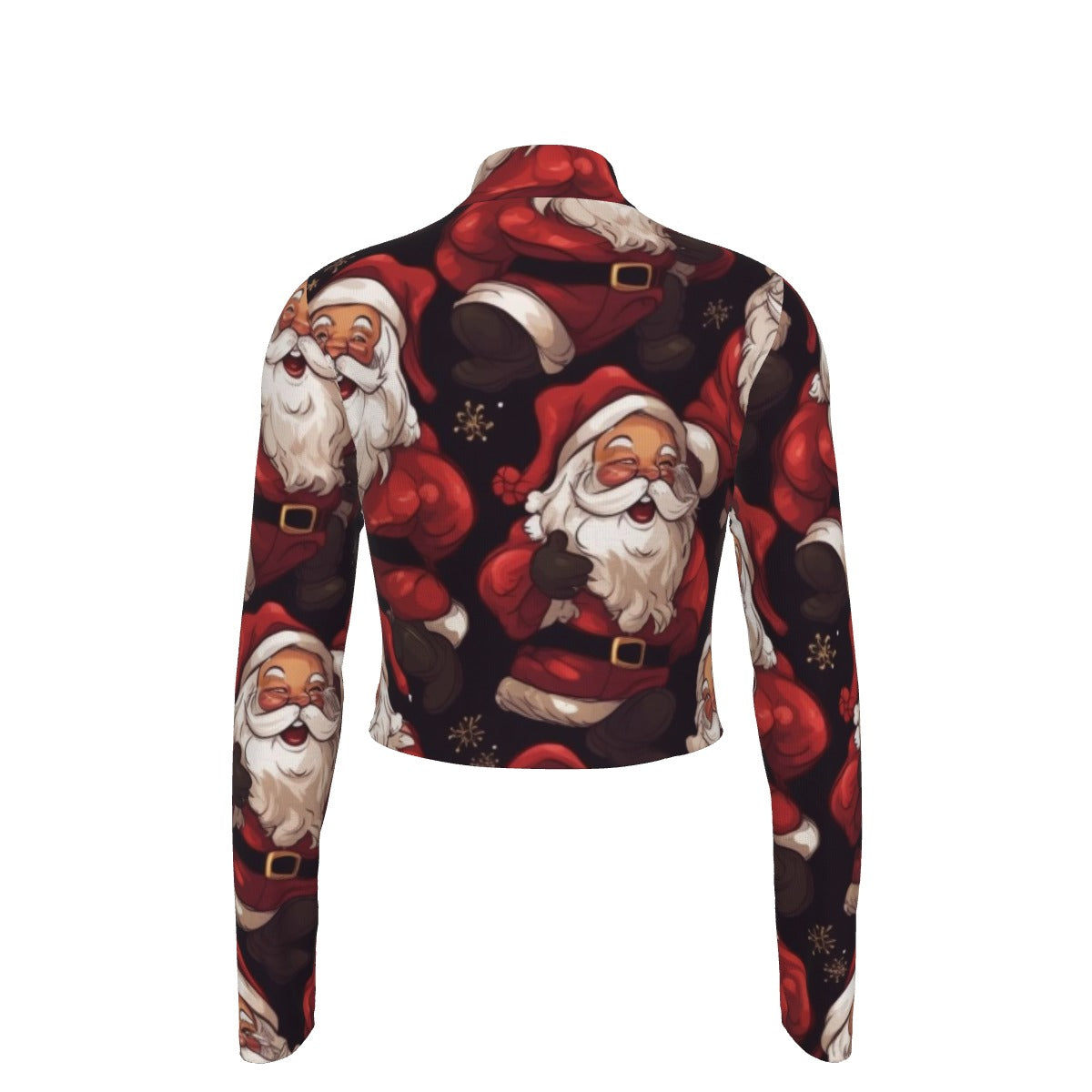 Eco-Friendly All-Over Print Women's Turtleneck T-shirt With Long Sleeve